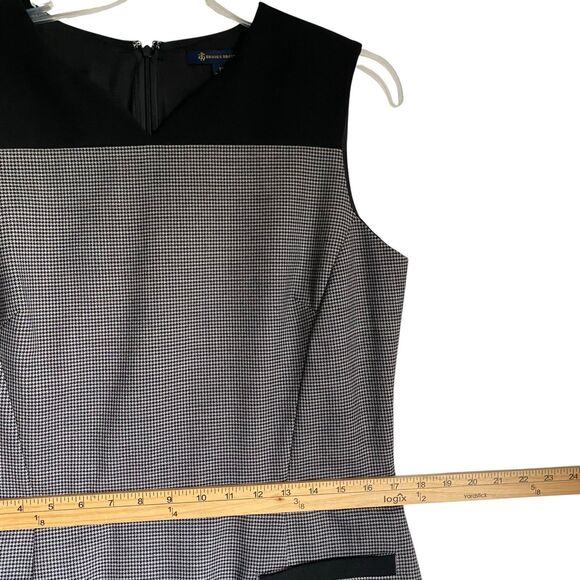 Brooks Brothers Sheath Dress 12 Gray Houndstooth Wool Career Office Wear - Picture 7 of 13
